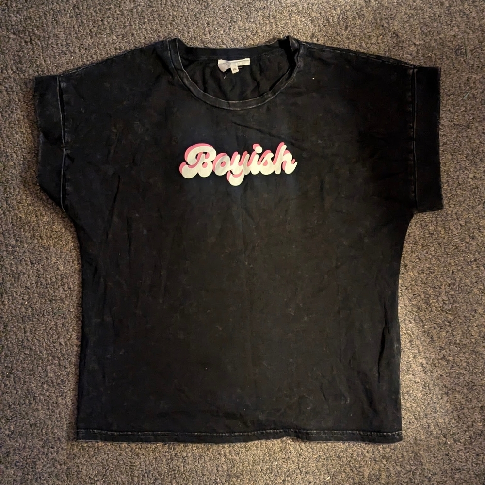 Grace & Stella Black Pink Graphic Short Sleeve Tee